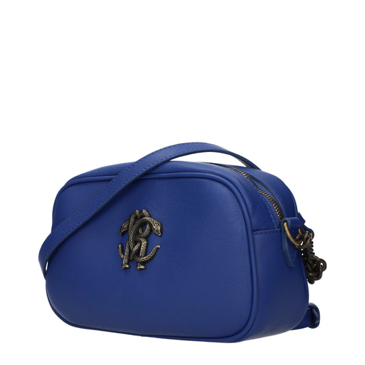 Blue Leather Crossbody Bag