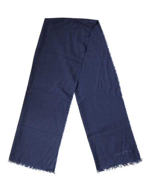 Blue Cashmere Fringes Wrap Foulard 70cm x 200cm Scarf Men