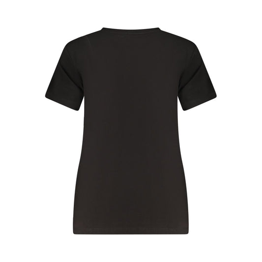 Black Cotton Women T-Shirt