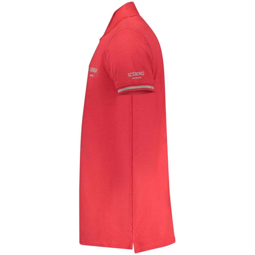 Red Cotton Mens Polo Shirt