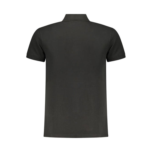 Black Cotton Men Polo Shirt