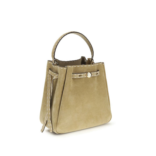 Beige Calf Leather Bos Taurus Backet Bag