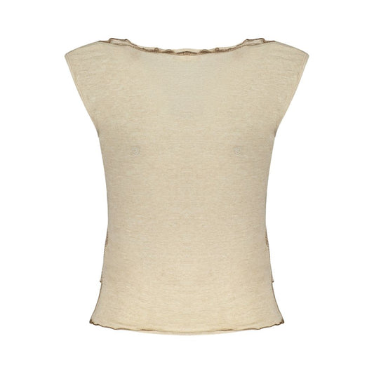 Beige Viscosa Woman Tank