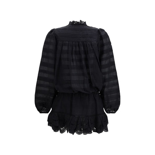 Black Cotton Casual Dress