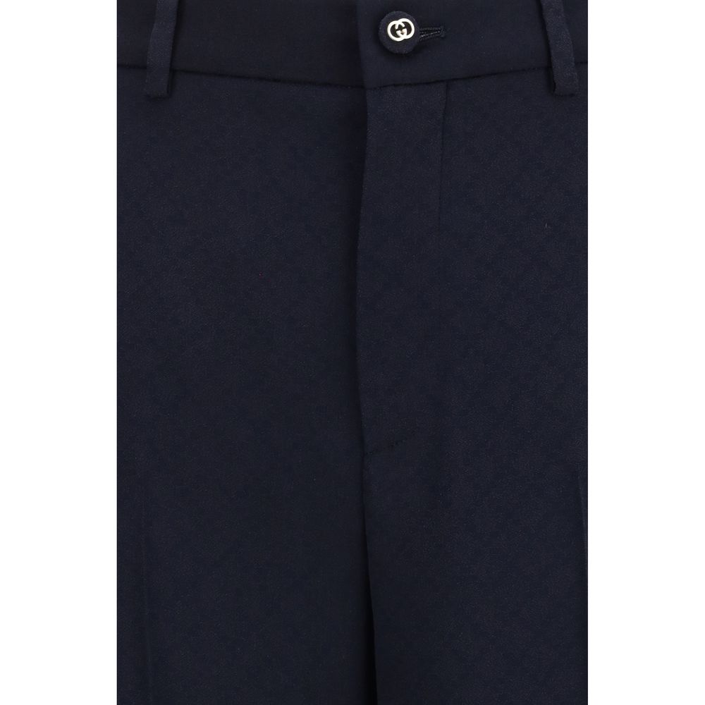 Blue Viscose Casual Pants