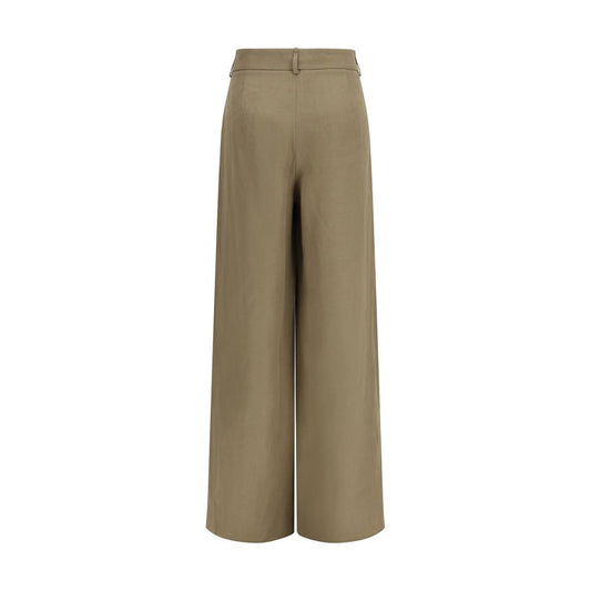 Beige Linen Casual Pants