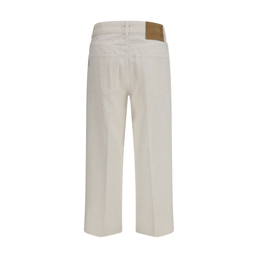 White Cotton Relaxed Fit Jeans