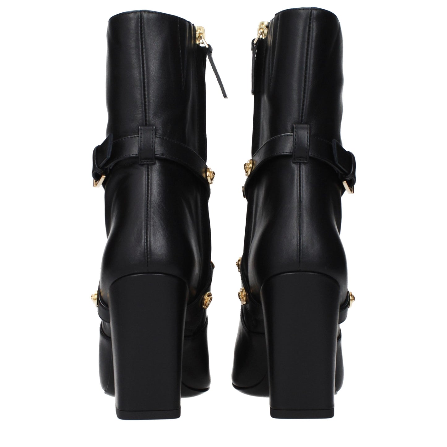 Black Leather Ankle Boots