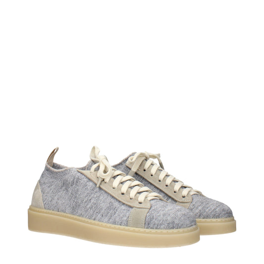 Gray Fabric Low Top Sneakers