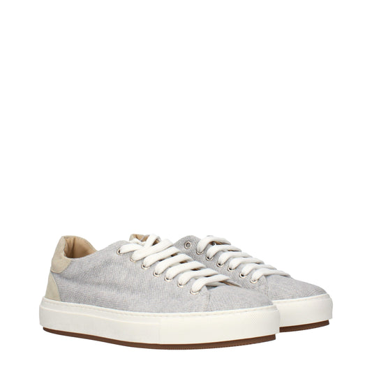 Gray Fabric Low Top Sneakers