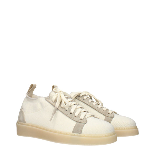 Beige Fabric Low Top Sneakers