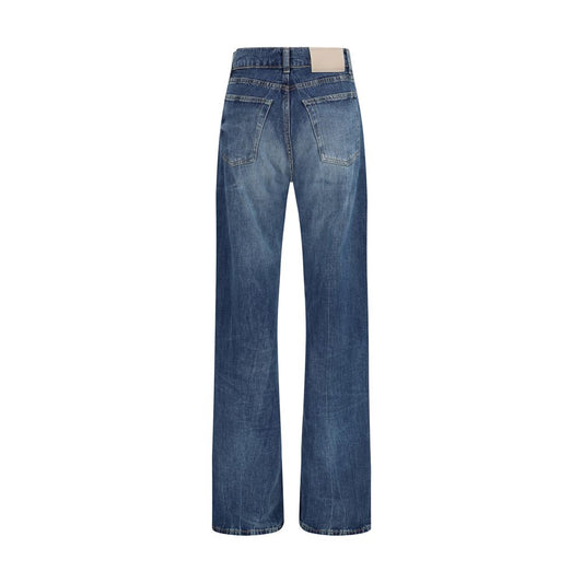Blue Cotton Bootcut Jeans