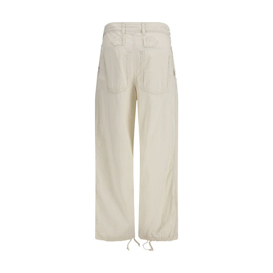 White Cotton Casual Pants