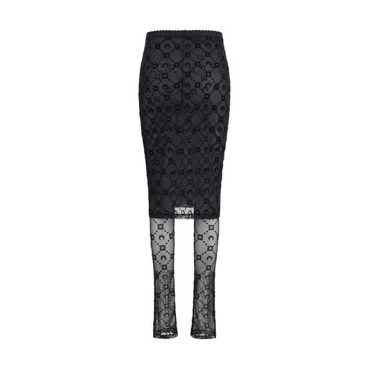 Black Recycled Polyamide Midi Skirt