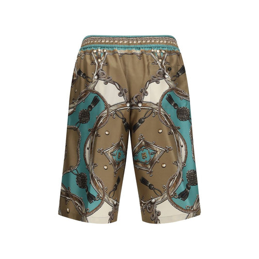 Multicolor Silk Bermuda Shorts
