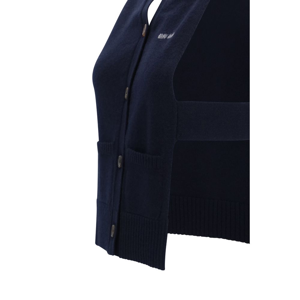 Blue Cashmere Sleeveles Sweater