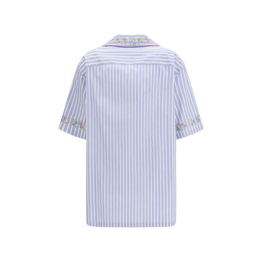 Blue Cotton Shortsleeve Shirt