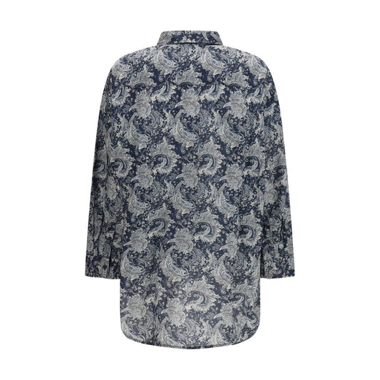 Blue Cotton Pattern Shirt