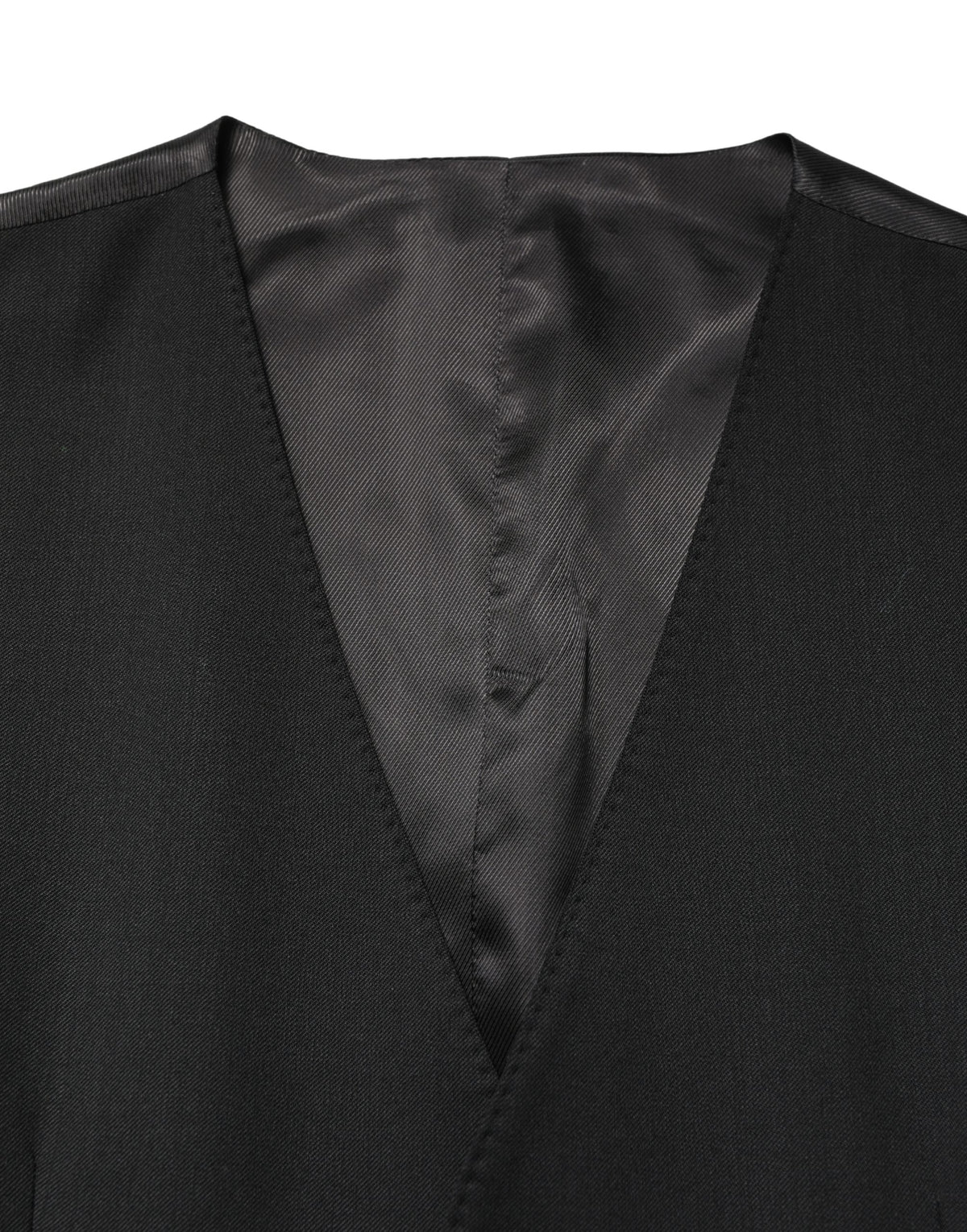 Black Wool Single Breasted Men Waistcoat Vest