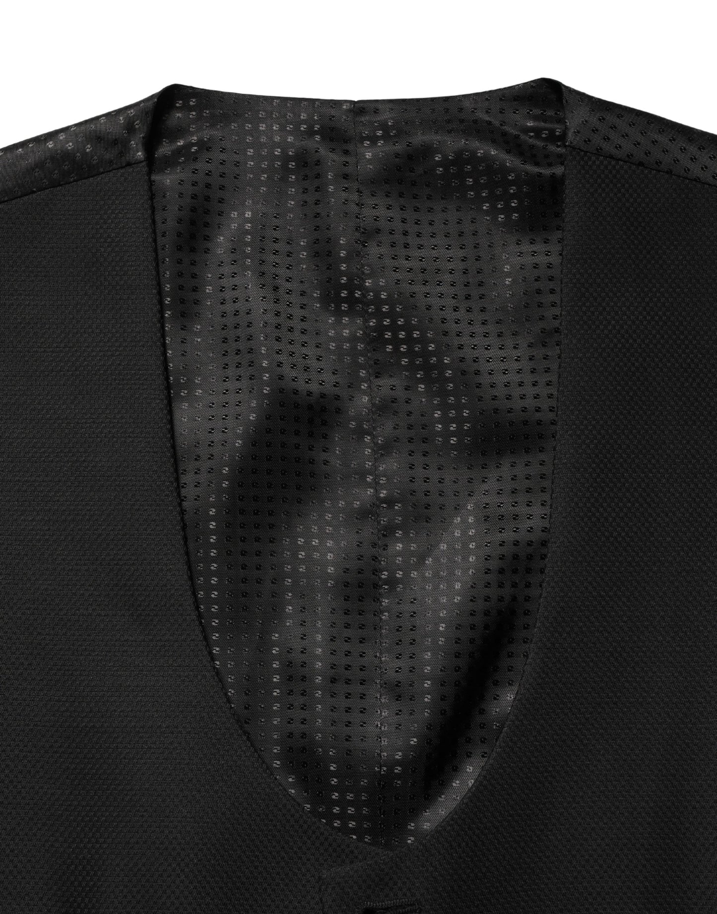 Black Wool Single Breasted Waistcoat Vest