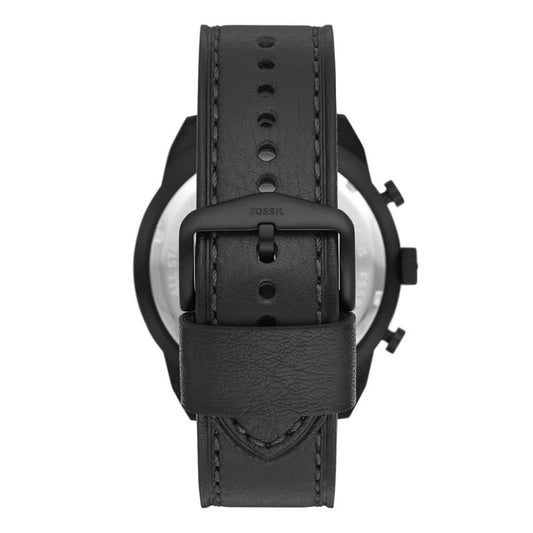 Black Leather Sport Watch