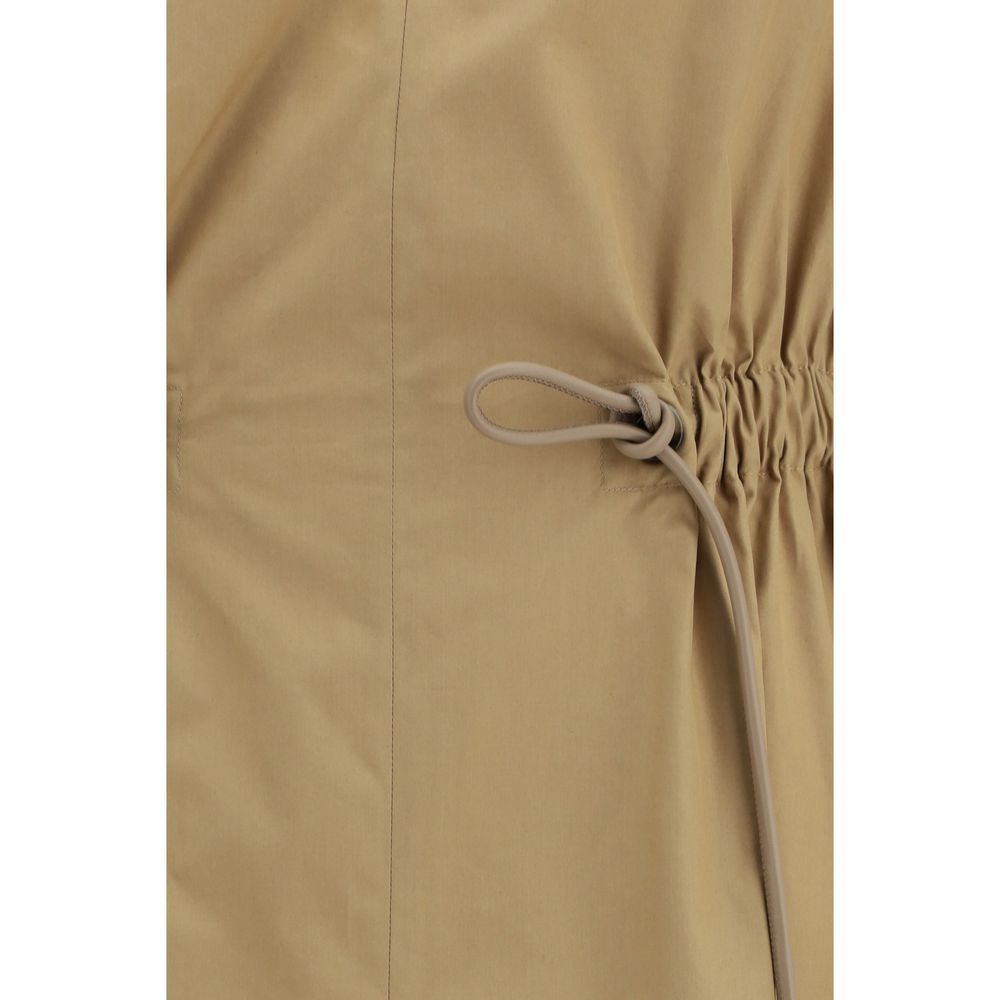 Beige Cotton Casual Dress