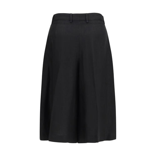 Black Viscose Bermuda Shorts