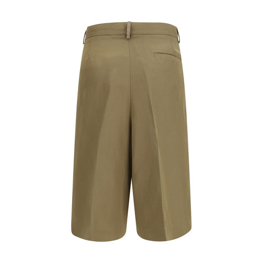 Beige Viscose Cropped Pants