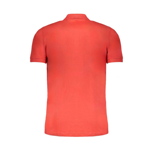 Red Cotton Men Polo Shirt