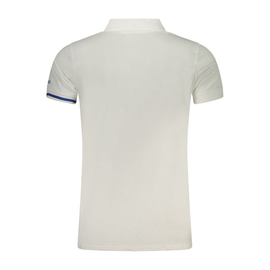 Blue Cotton Men Polo Shirt