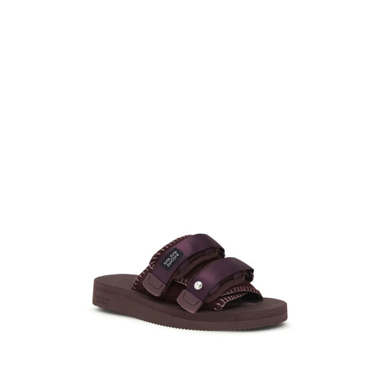 Purple Polyester Strap-On Sandals