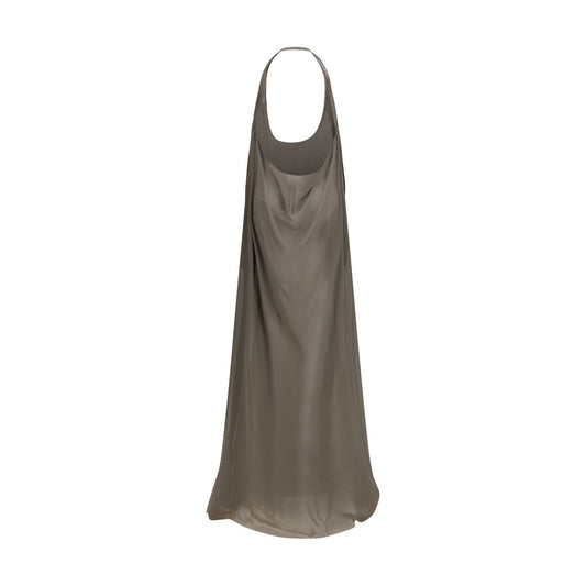 Gray Silk Casual Dress