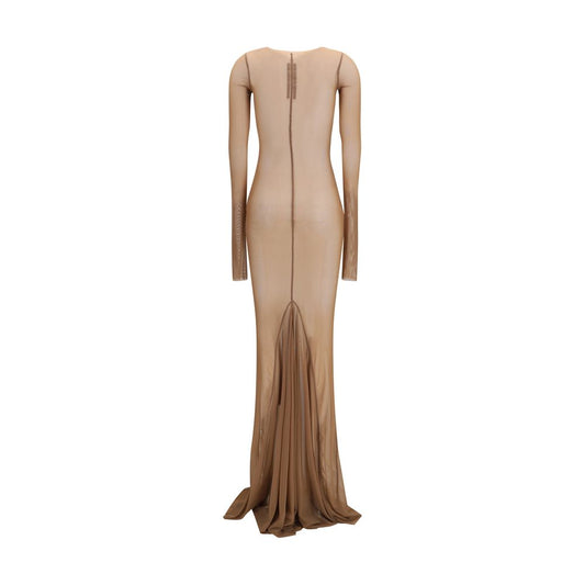Brown Polyamide Casual Dress