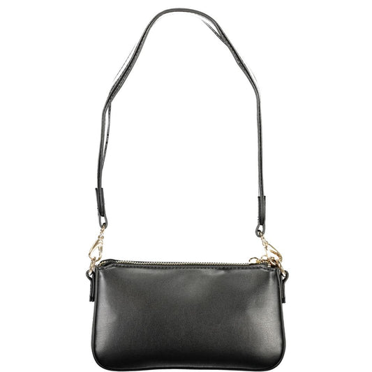 Nero Poliuretano Women's Handbag with Adjustable Shoulder Strap
