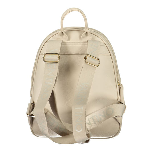 Beige Polyurethane Women's Backpack