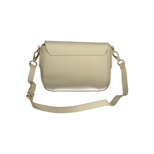 Beige Polyurethane Women Bag