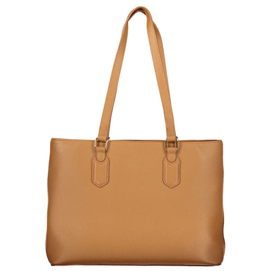 Brown Polyurethane Women's Bag