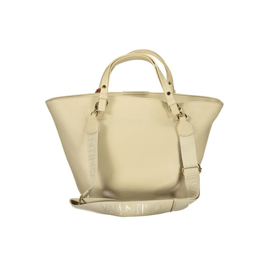 Beige Polyurethane Women's Bag