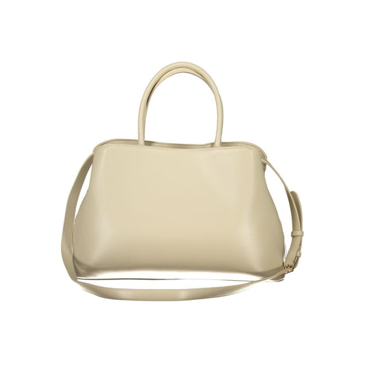 Beige Polyurethane Women's Bag