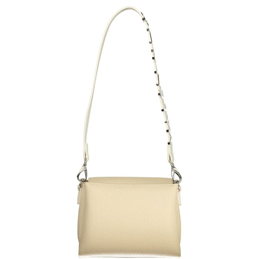 Beige Polyurethane Women Bag