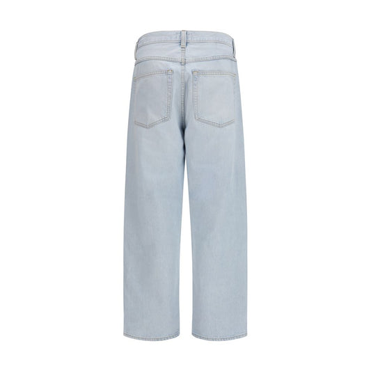 Blue Cotton Tapered Jeans