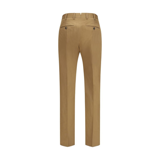 Brown Cotton Casual Pants