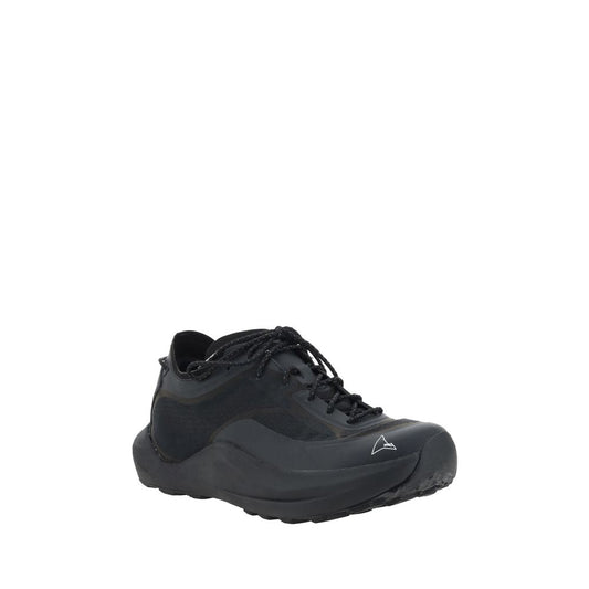 Black Polyester Athletic Sneakers