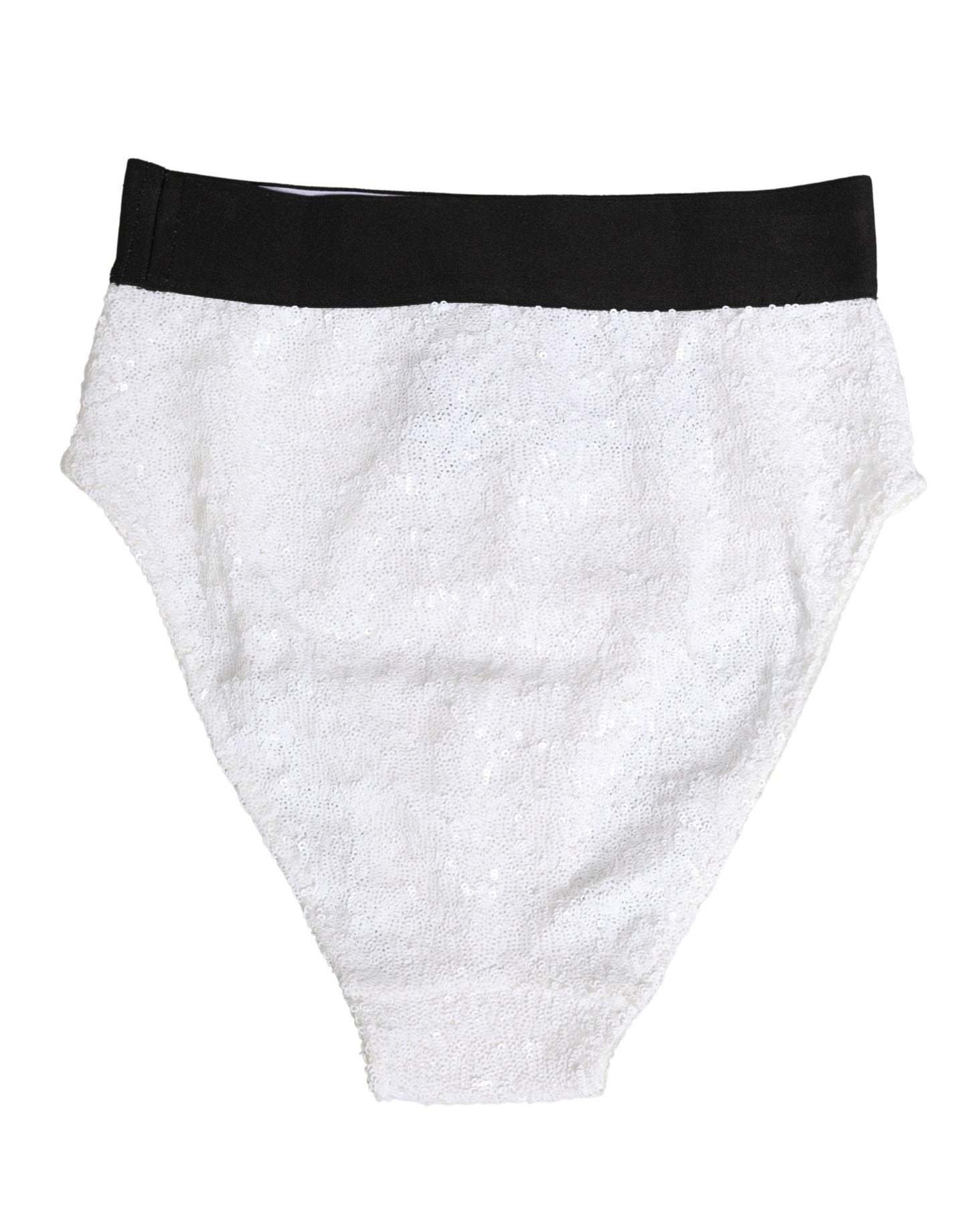 White Black Sequin High Waist Panty Underwear