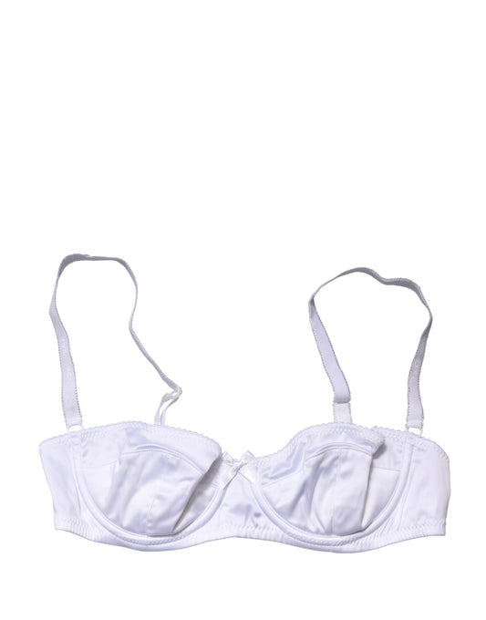 White Semi-Pad Underwire Balconette Bra Underwear