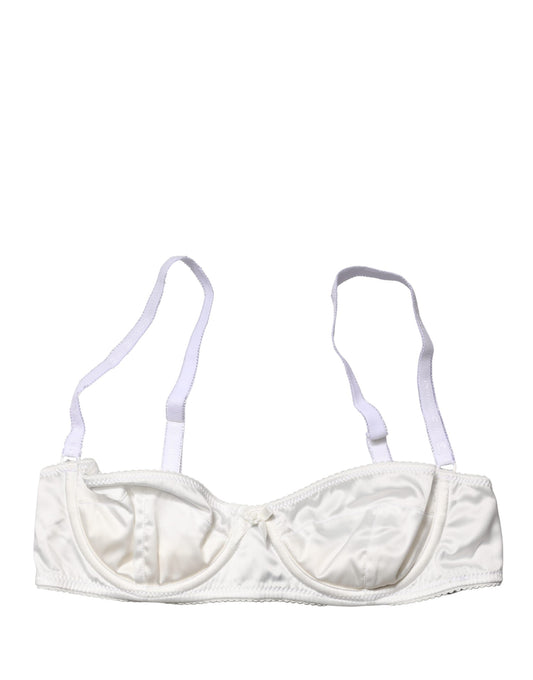 White Semi-Pad Underwire Balconette Bra Underwear