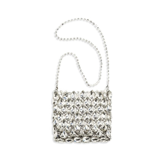 Silver Polyester Shoulder Bag