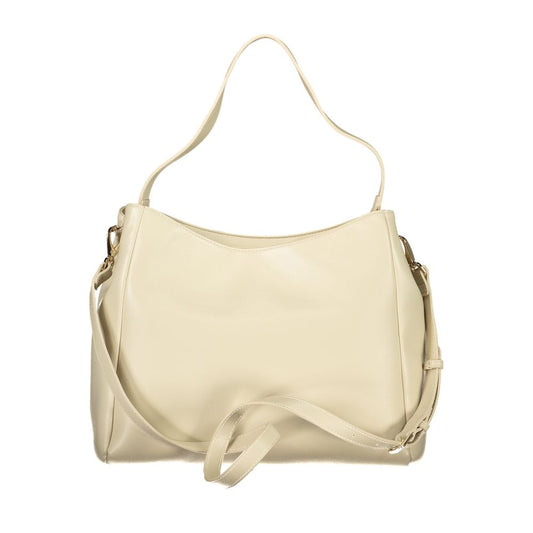 Beige Polyurethane Women's Bag