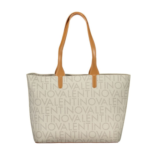 Beige Polyurethane Womens Bag