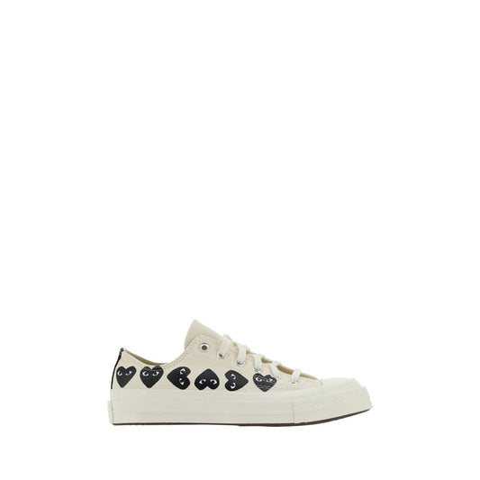 White Canvas Low Top Sneakers